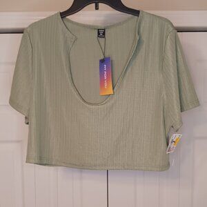 #167 3/$18 - Shein Green Crop Top Size 3XL